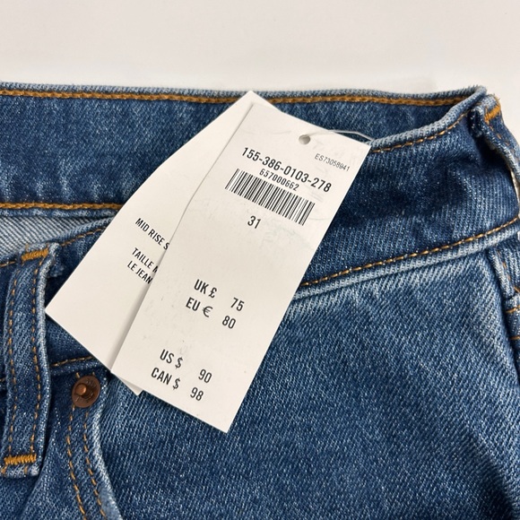 Abercrombie & Fitch Curve Love Mid Rise 90s Straight Jeans Size 31 | 12r - Picture 3 of 5